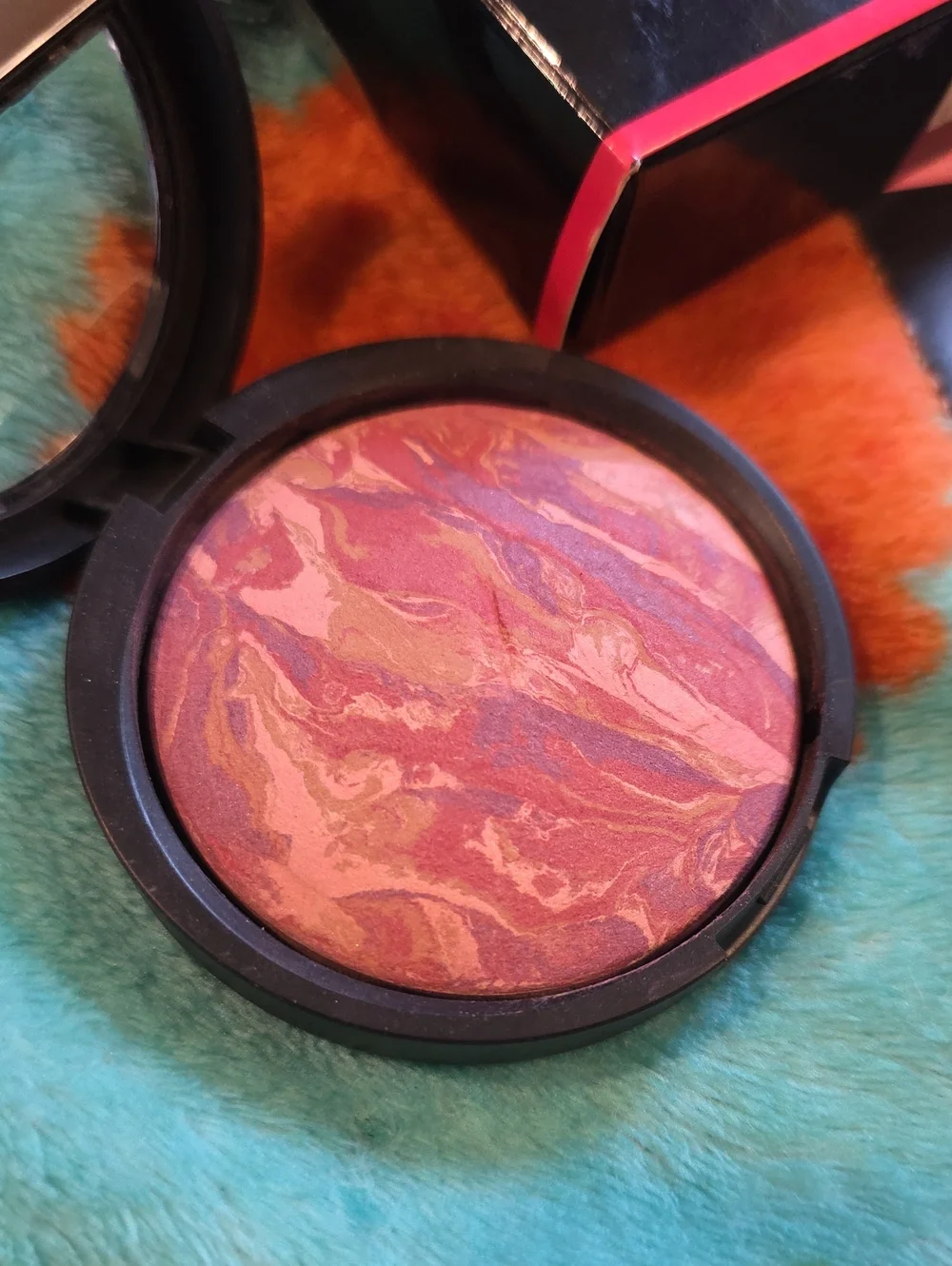 Laura Geller Raspberry Sugar Free Blush N Brighten Baked Blush & Brush NIB